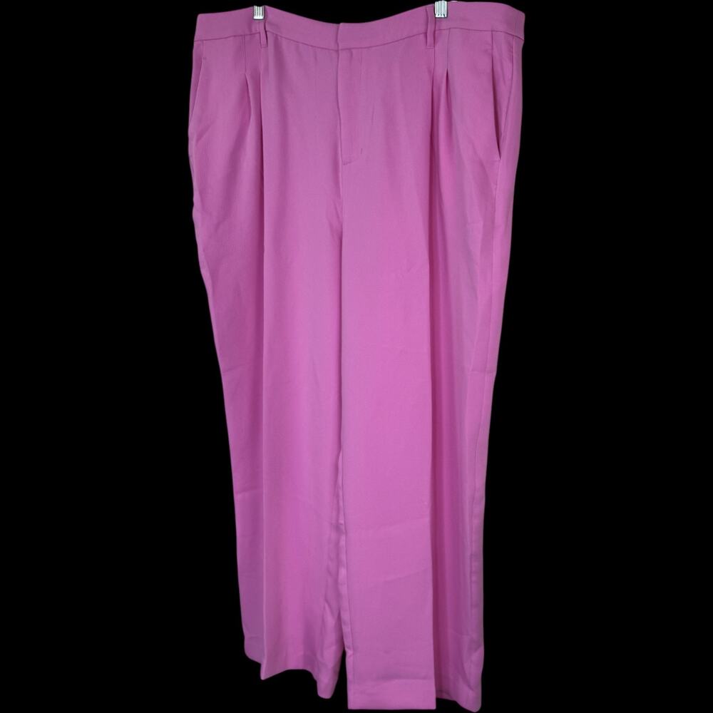 Candace Cameron Bure Petite Darted‎ Full Straight Leg Pant Neon Pink 20P NWOT